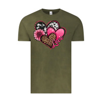 Vintage Olive valentines day western hearts and sunflower Vintage Tee - Jasminsmagicworld