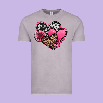 Valentines Day Western Hearts And Sunflower Vintage Tee Designed By Jasminsmagicworld