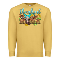 Antique Gold thankful mama cow Premium Sweatshirt - BarkalooDesign