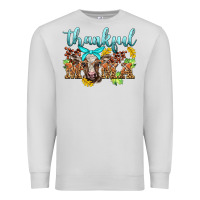 Dove Grey thankful mama cow Premium Sweatshirt - BarkalooDesign