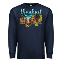 Navy thankful mama cow Premium Sweatshirt - BarkalooDesign