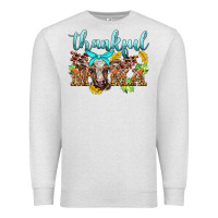 Oatmeal Heather thankful mama cow Premium Sweatshirt - BarkalooDesign