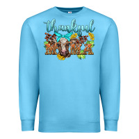 Ocean Blue thankful mama cow Premium Sweatshirt - BarkalooDesign