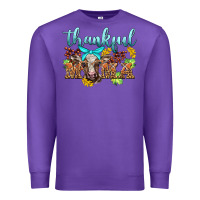 Purple thankful mama cow Premium Sweatshirt - BarkalooDesign