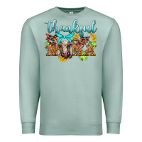 Seafoam thankful mama cow Premium Sweatshirt - BarkalooDesign