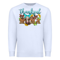 White thankful mama cow Premium Sweatshirt - BarkalooDesign