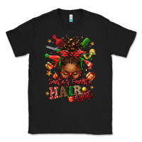Black santas favorite hair stylist afro messy bun Classic Tee - texasbilliewilder