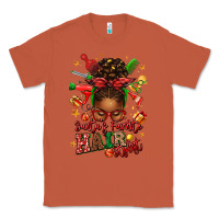 Copper santas favorite hair stylist afro messy bun Classic Tee - texasbilliewilder