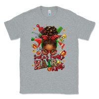 Heather Grey santas favorite hair stylist afro messy bun Classic Tee - texasbilliewilder