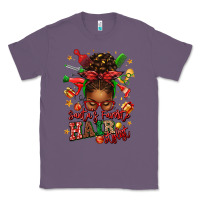 Lavender santas favorite hair stylist afro messy bun Classic Tee - texasbilliewilder
