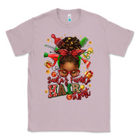 Lilac santas favorite hair stylist afro messy bun Classic Tee - texasbilliewilder