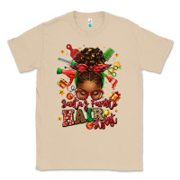 Mushroom santas favorite hair stylist afro messy bun Classic Tee - texasbilliewilder