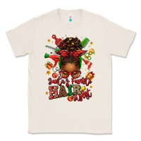 Natural santas favorite hair stylist afro messy bun Classic Tee - texasbilliewilder