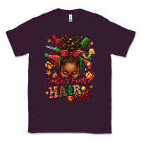 Plum santas favorite hair stylist afro messy bun Classic Tee - texasbilliewilder