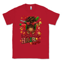 Red santas favorite hair stylist afro messy bun Classic Tee - texasbilliewilder