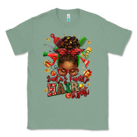 Sage santas favorite hair stylist afro messy bun Classic Tee - texasbilliewilder