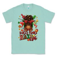 Seafoam santas favorite hair stylist afro messy bun Classic Tee - texasbilliewilder