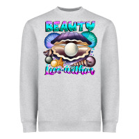 Heather Grey Beauty Lies Within Heavyweight Sweatshirt - CowhideDigitalArt