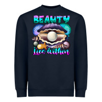 Navy Beauty Lies Within Heavyweight Sweatshirt - CowhideDigitalArt