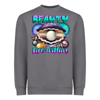 Storm Beauty Lies Within Heavyweight Sweatshirt - CowhideDigitalArt