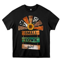 Black small town girl western windmill wooden boards Heavy Core Tee - Jasminsmagicworld