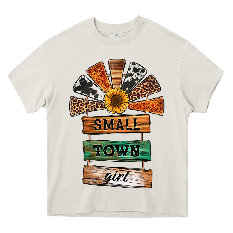 Small Town Girl Western Windmill Wooden Boards Heavy Core Tee by Jasminsmagicworld | Teevron
