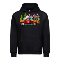 Black lpn nurse truck with cactus and sunflowers Urban Hoodie - AdoDesignShop