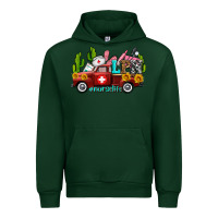 Forest Green lpn nurse truck with cactus and sunflowers Urban Hoodie - AdoDesignShop