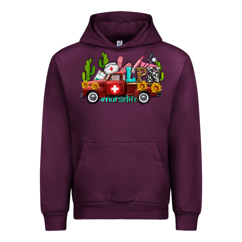Lpn Nurse Truck With Cactus And Sunflowers Urban Hoodie by AdoDesignShop | Teevron