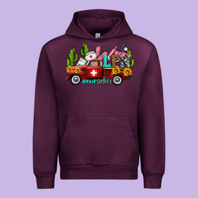 Lpn Nurse Truck With Cactus And Sunflowers Urban Hoodie Designed By Adodesignshop