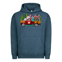 Pigment Midnight Navy lpn nurse truck with cactus and sunflowers Urban Hoodie - AdoDesignShop