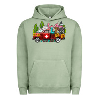 Pigment Oil Green lpn nurse truck with cactus and sunflowers Urban Hoodie - AdoDesignShop