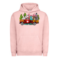 Pigment Salmon lpn nurse truck with cactus and sunflowers Urban Hoodie - AdoDesignShop
