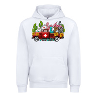 White lpn nurse truck with cactus and sunflowers Urban Hoodie - AdoDesignShop
