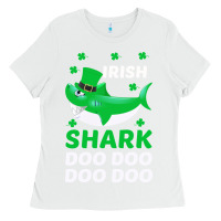 White Irish Shark Doo Doo Doo Saint Patricks Day Ladies Tee - Bettercallsaul