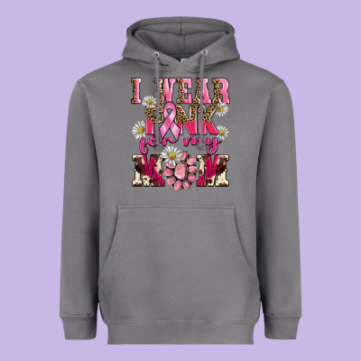 I Wear Pink For My Mom Heavyweight Hoodie Designed By Barkaloodesign