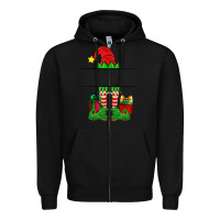 Black christmas elf custom name Zipper Hoodie - Artiststas