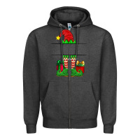 Charcoal Heather christmas elf custom name Zipper Hoodie - Artiststas