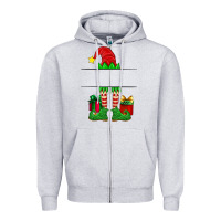 Heather Grey christmas elf custom name Zipper Hoodie - Artiststas
