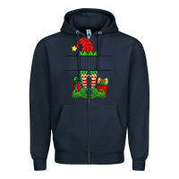 Navy christmas elf custom name Zipper Hoodie - Artiststas