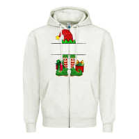 Oatmeal Heather christmas elf custom name Zipper Hoodie - Artiststas