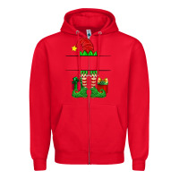 Red christmas elf custom name Zipper Hoodie - Artiststas