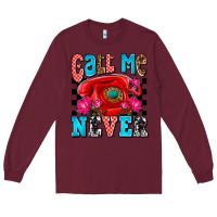 Burgundy call me never olivia Long Sleeve Tee - OliviaCreatesArt