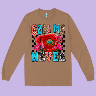 Call Me Never Olivia Long Sleeve Tee Designed By Oliviacreatesart