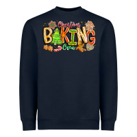 Navy Christmas Baking Crew Heavyweight Sweatshirt - CowhideDigitalArt
