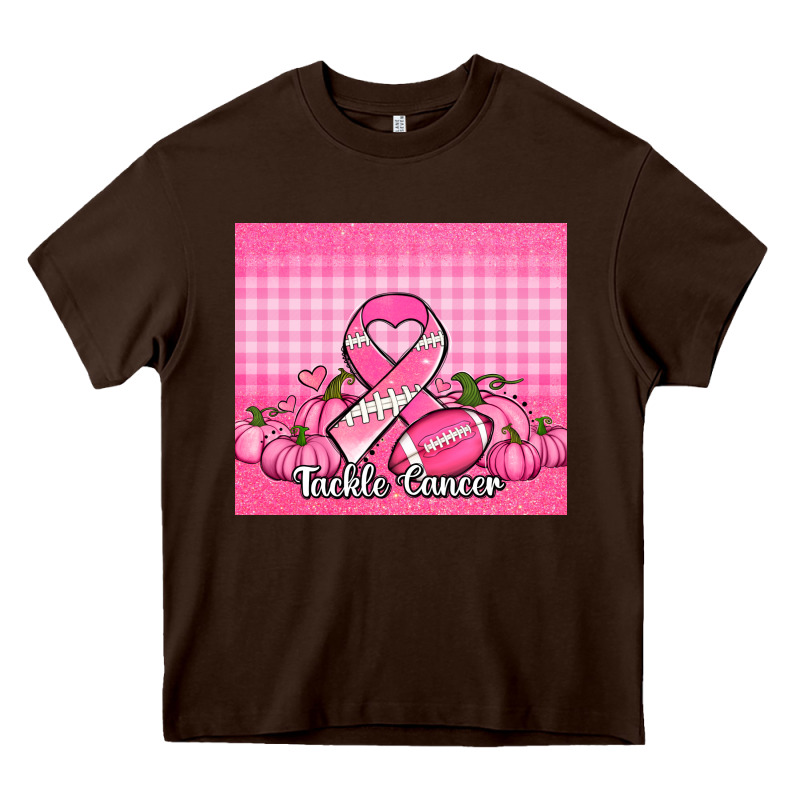 Tackle Cancer Pumpkins Football And Ribbon Heavy Core Tee by Jasminsmagicworld | Teevron