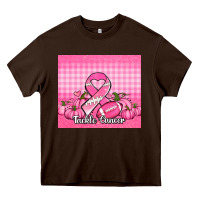 Chocolate Brown tackle cancer pumpkins football and ribbon Heavy Core Tee - Jasminsmagicworld
