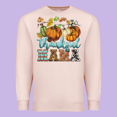 Thankful Mama Premium Sweatshirt Designed By Barkaloodesign
