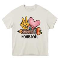 Cream peace love headstent Heavy Core Tee - JahusDesignShop