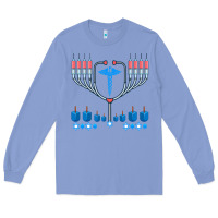 Jewish Hanukkah Chanukah Doctor Medical Menorah  Gifts Long Sleeve Tee | Teevron
